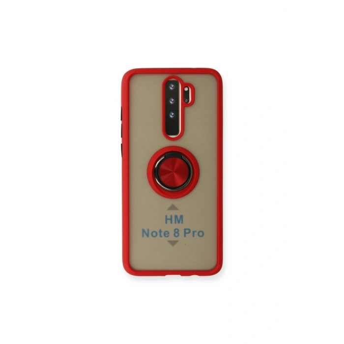Redmi Note 8 Pro Kılıf Montreal Yüzüklü Silikon Kapak - Kırmızı