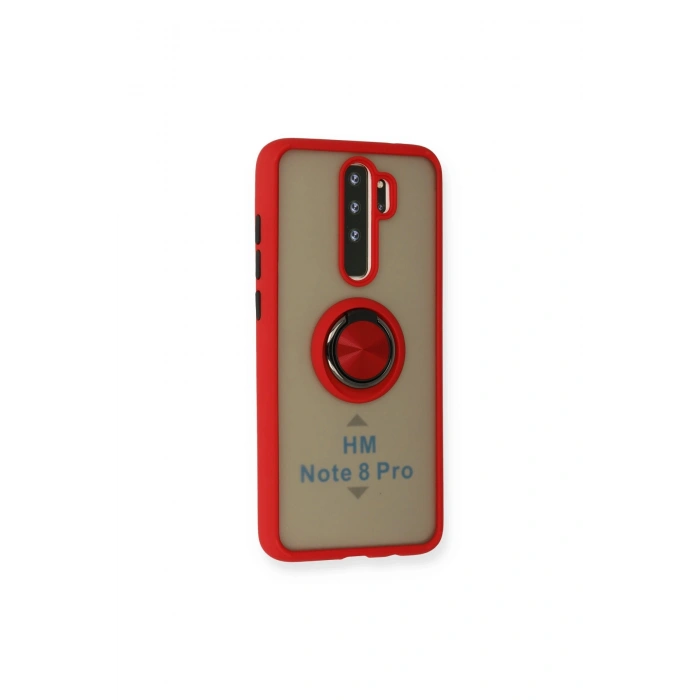 Redmi Note 8 Pro Kılıf Montreal Yüzüklü Silikon Kapak - Kırmızı