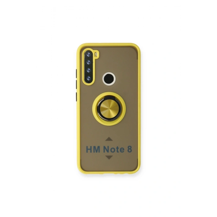 Redmi Note 8 Kılıf Montreal Yüzüklü Silikon Kapak - Sarı