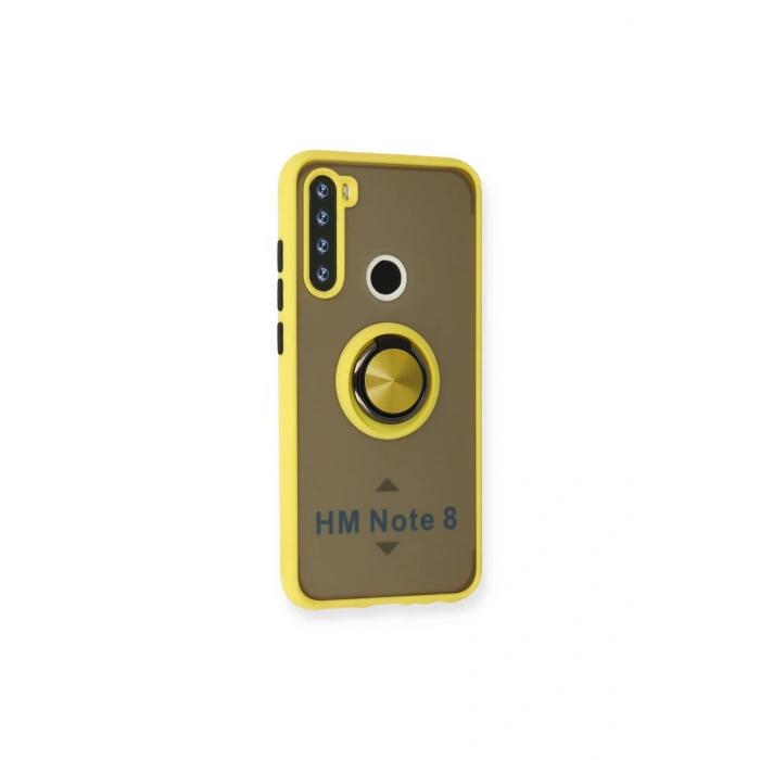 Redmi Note 8 Kılıf Montreal Yüzüklü Silikon Kapak - Sarı