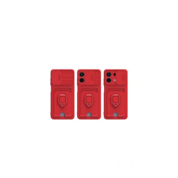 Redmi Note 13 4g Kılıf Zuma Kartvizitli Yüzüklü Silikon - Pembe