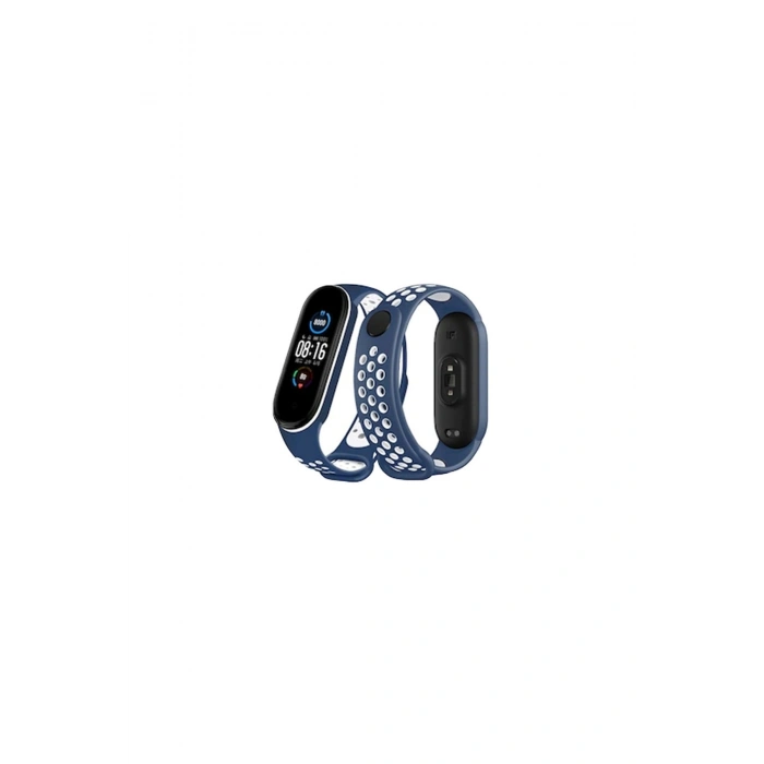 Mi Band 7 Spor Delikli Kordon (SAAT DEĞİLDİR) - Lacivert-beyaz