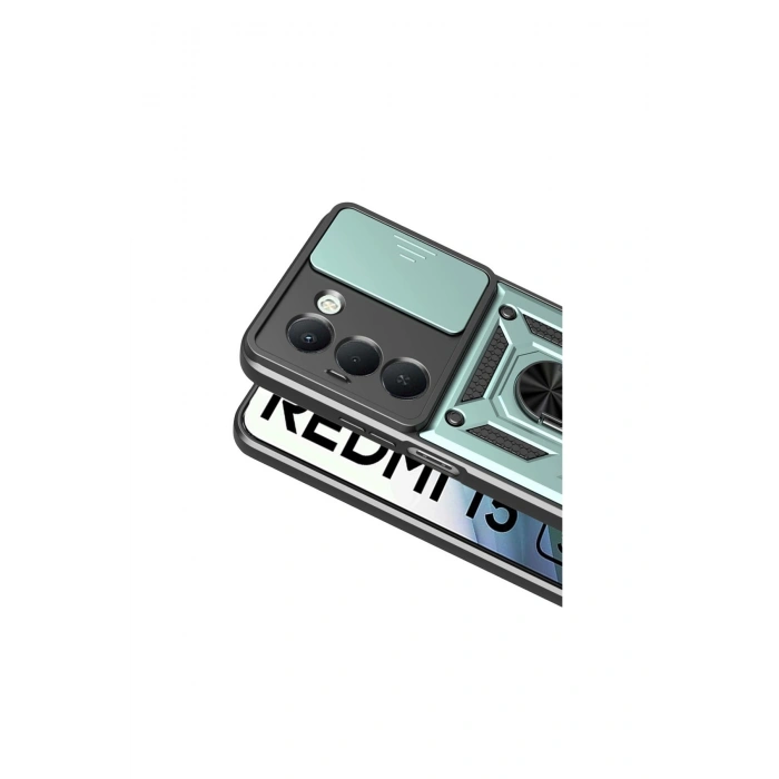 Redmi 15 4g Pars Lens Yüzüklü Silikon - Yeşil