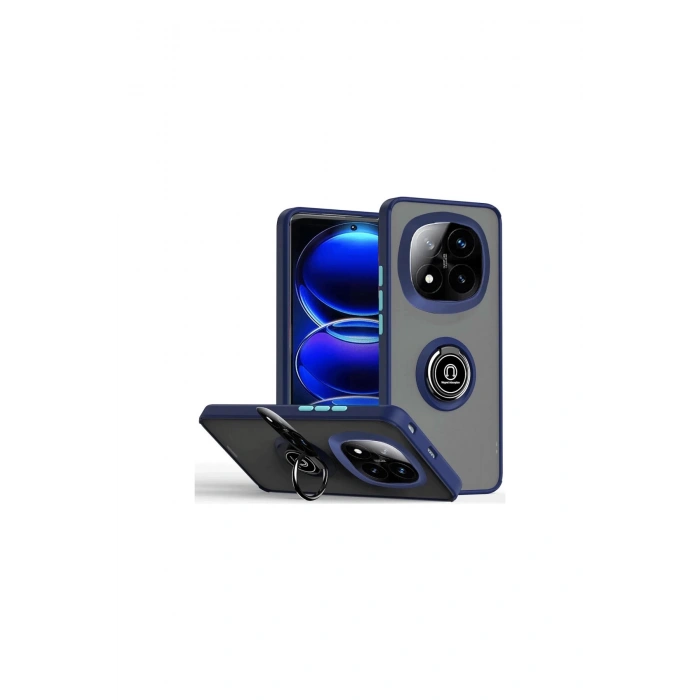 Redmi Note 14 Pro 5g Kılıf Montreal Yüzüklü Silikon Kapak - Lacivert