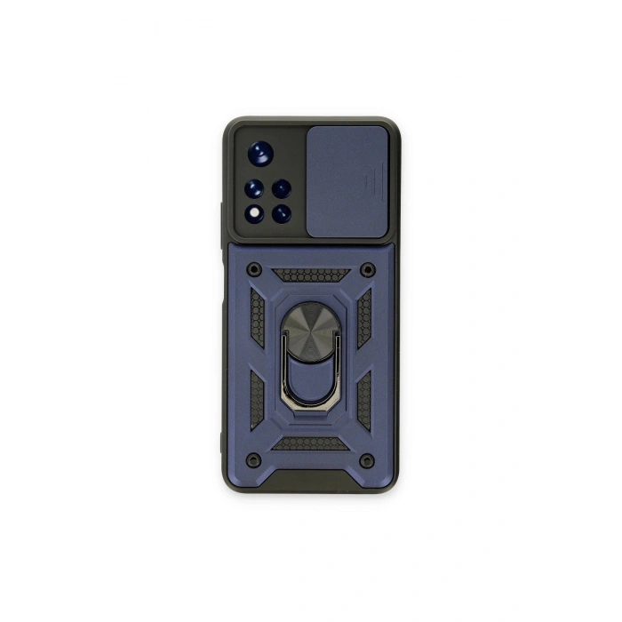 Poco M4 Pro 5g Kılıf Pars Lens Yüzüklü Silikon - Lacivert