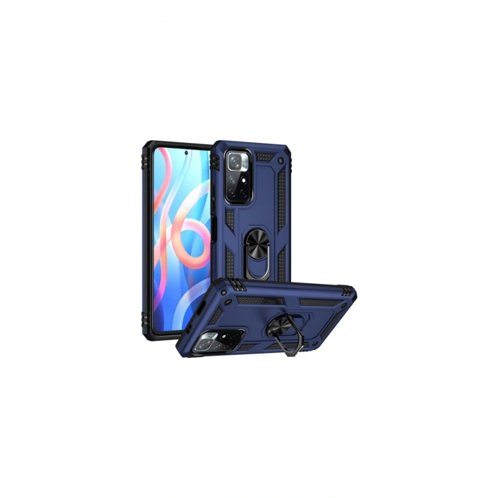 Redmi Note 11t Kılıf Sofya Yüzüklü Silikon Kapak - Lacivert