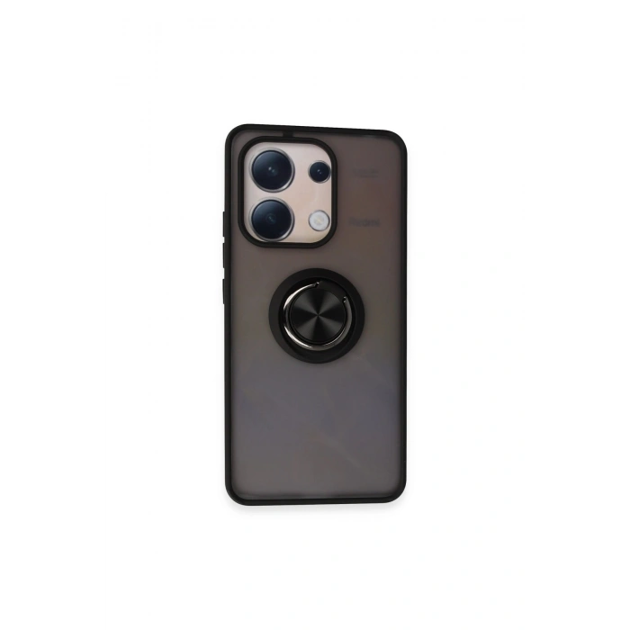 Redmi Note 13 4g Kılıf Montreal Yüzüklü Silikon Kapak - Siyah