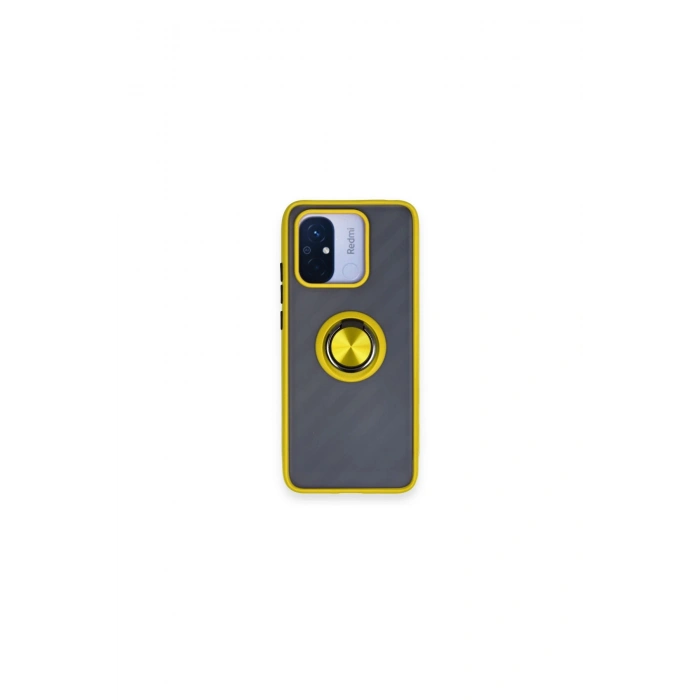 Redmi 12c Kılıf Montreal Yüzüklü Silikon Kapak - Sarı