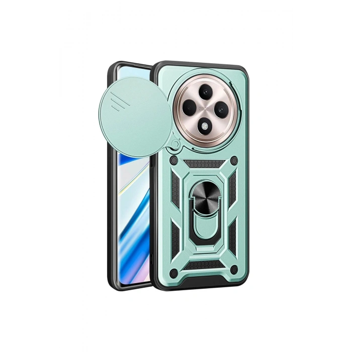 Redmi 14c Kılıf Pars Lens Yüzüklü Silikon - Yeşil