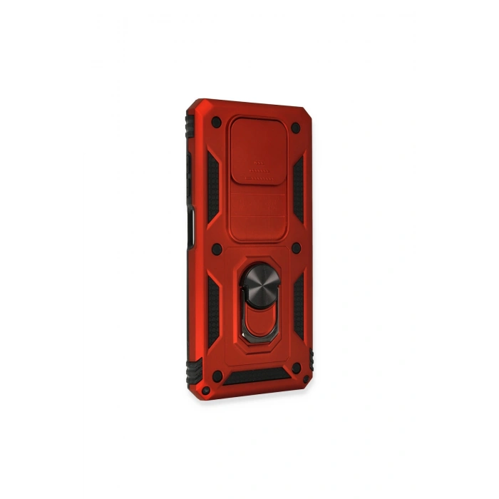 Pocophone X3 Kılıf Pars Lens Yüzüklü Silikon - Kırmızı