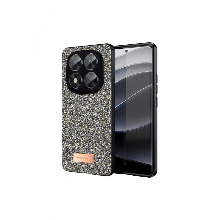 Onegif Redmi Note 14 Pro 5g Bright Simli Kapak - Gümüş