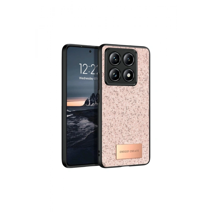 Onegif Mi 14t Pro Bright Simli Kapak - Pembe