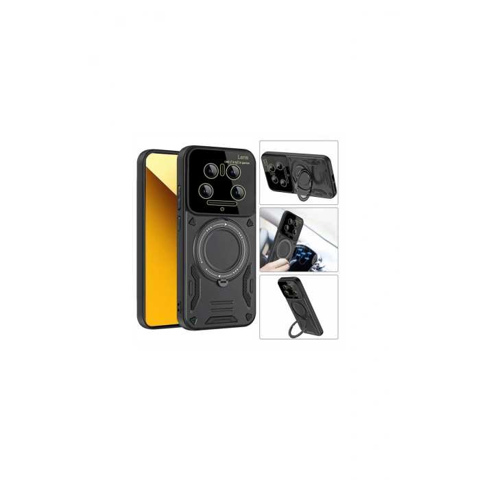 Mi 14 Ultra Kılıf Joy Lens Standlı Kapak - Kırmızı