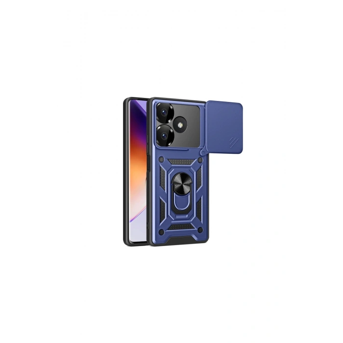 Redmi 13 4g Kılıf Pars Lens Yüzüklü Silikon - Lacivert