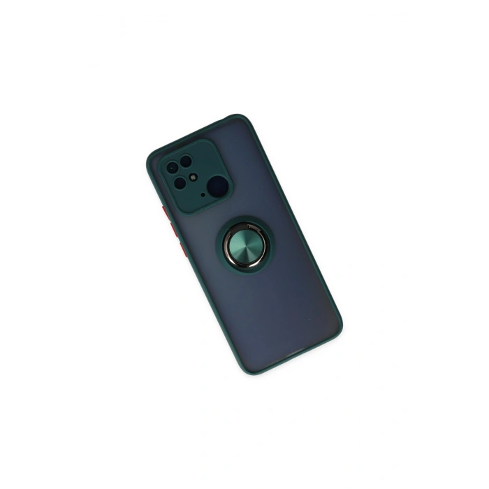Redmi 10c Kılıf Montreal Yüzüklü Silikon Kapak - Yeşil