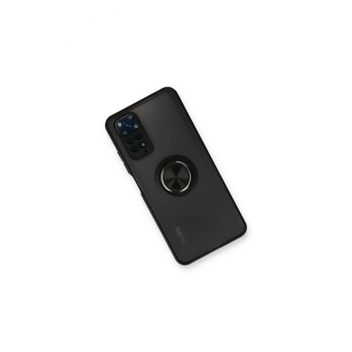 Redmi Note 11 Kılıf Montreal Yüzüklü Silikon Kapak - Siyah