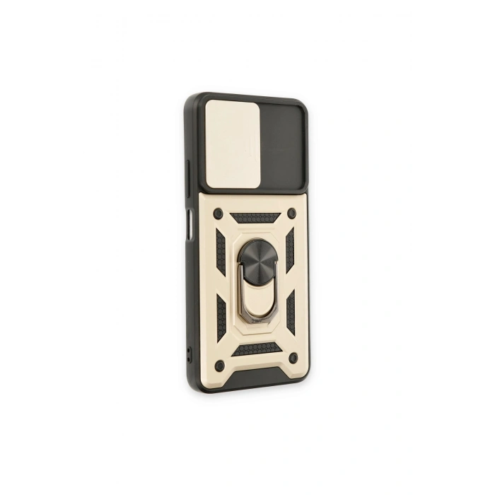 Poco M4 Pro 5g Kılıf Pars Lens Yüzüklü Silikon - Gold