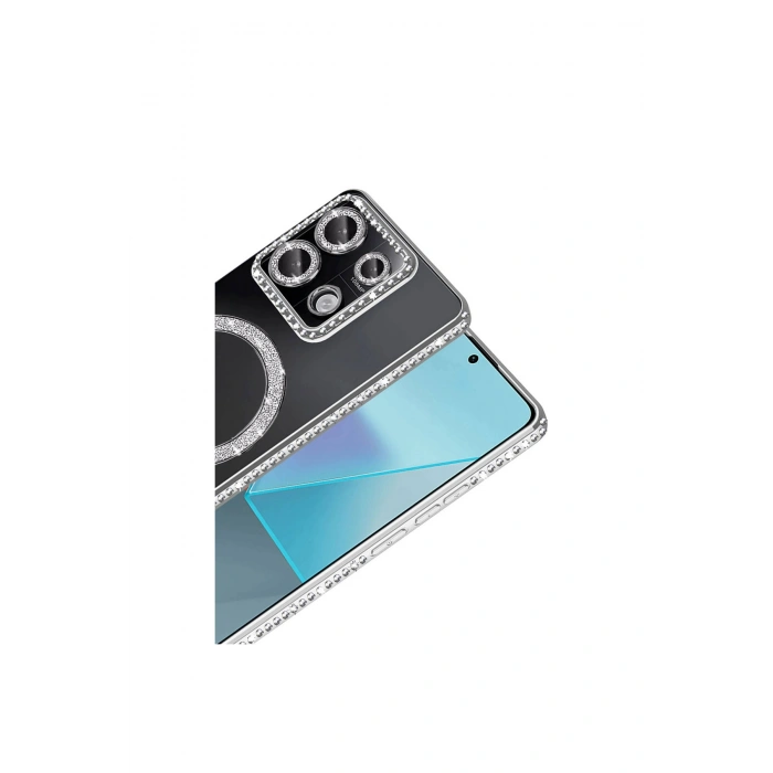 Redmi Note 13 Pro 4g Joke Simli Magneticsafe Kılıf - Gümüş