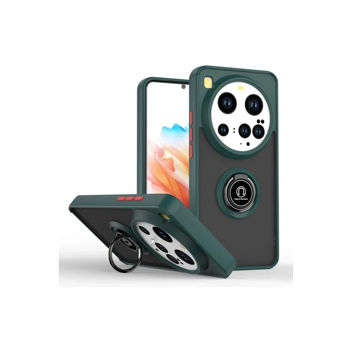 Mi 15 Ultra Kılıf Montreal Yüzüklü Silikon Kapak - Yeşil