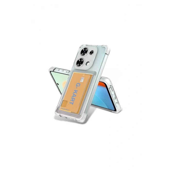 Redmi Note 13 Pro 4g Kılıf Kart Şeffaf Silikon - Şeffaf