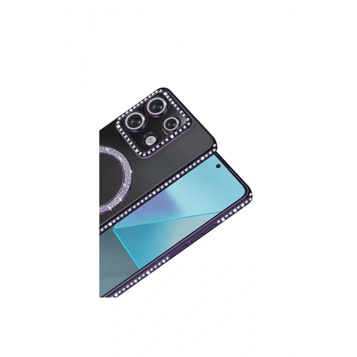 Redmi Note 13 Pro 4g Joke Simli Magneticsafe Kılıf - Derin Mor