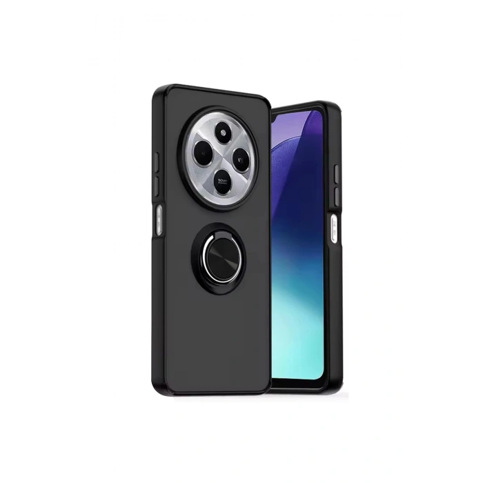 Redmi 14c Kılıf Montreal Yüzüklü Silikon Kapak - Siyah