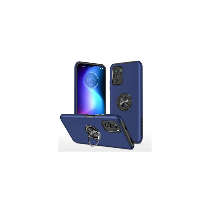 Poco F3 Kılıf Elit Yüzüklü Kapak - Lacivert