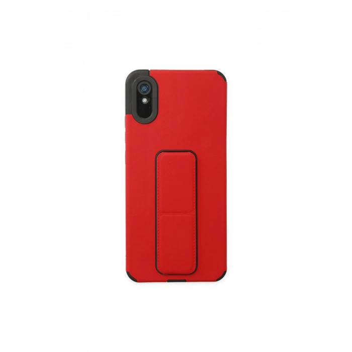 Redmi 9a Kılıf Mega Standlı Silikon - Kırmızı