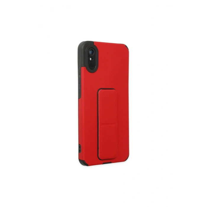 Redmi 9a Kılıf Mega Standlı Silikon - Kırmızı