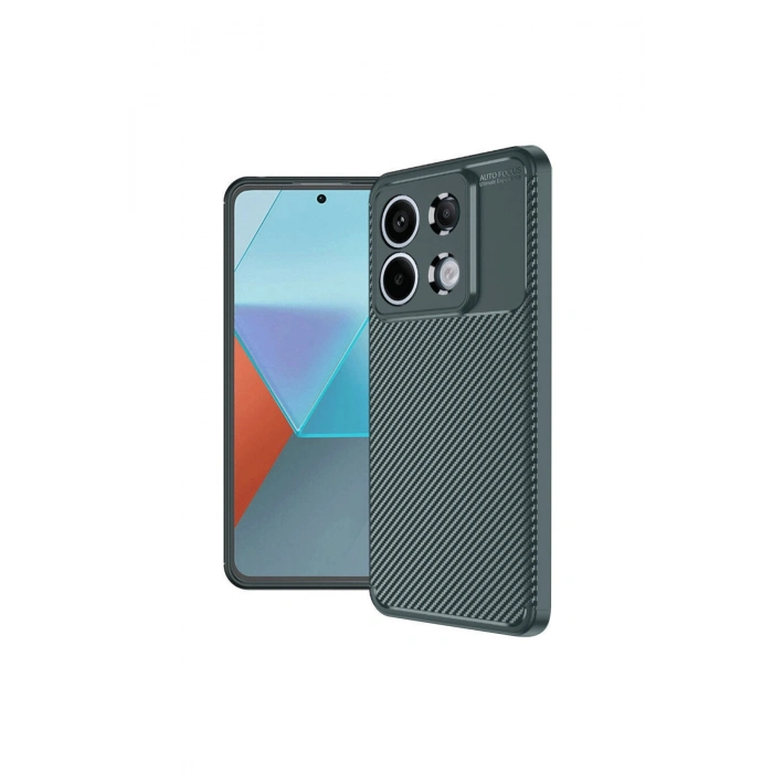 Redmi Note 13 Pro 4g Kılıf Auto Focus Karbon Kapak - Koyu Yeşil