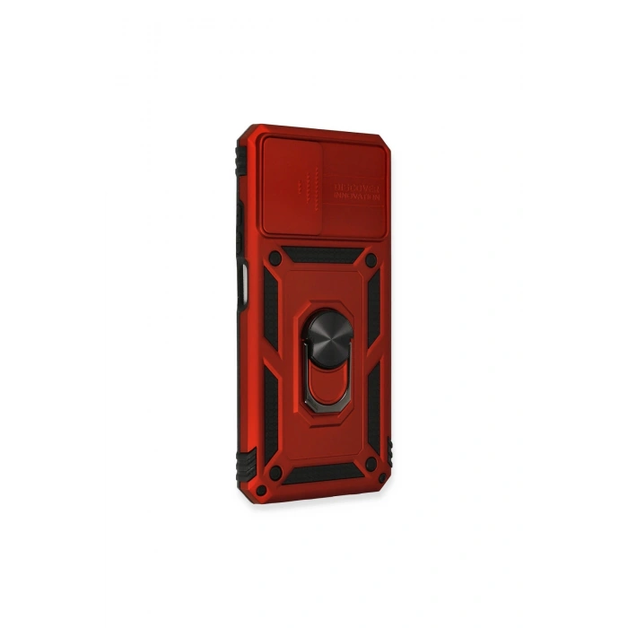 Redmi Note 10 Kılıf Pars Lens Yüzüklü Silikon - Kırmızı