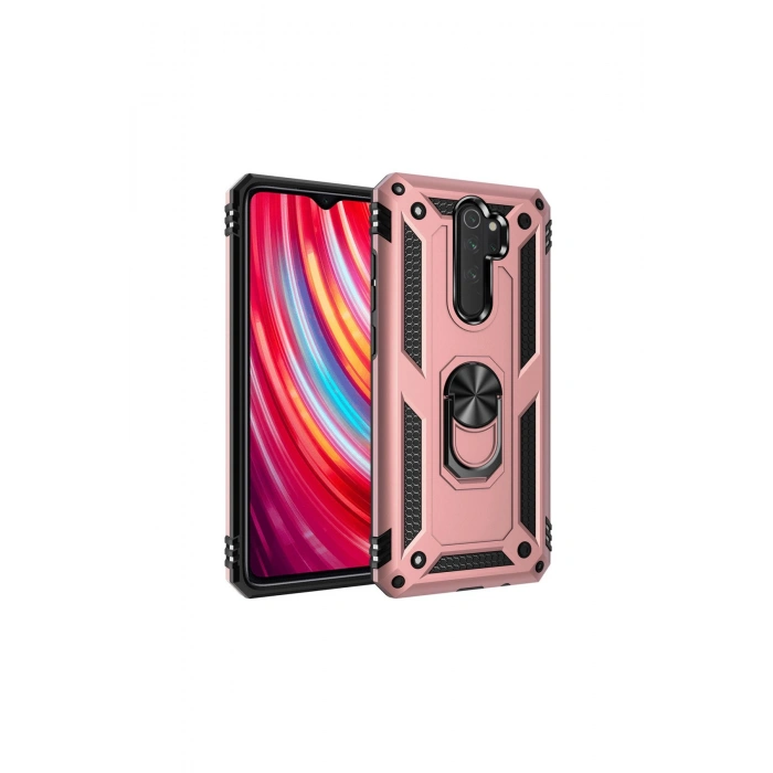 Redmi Note 8 Pro Kılıf Sofya Yüzüklü Silikon Kapak - Rose