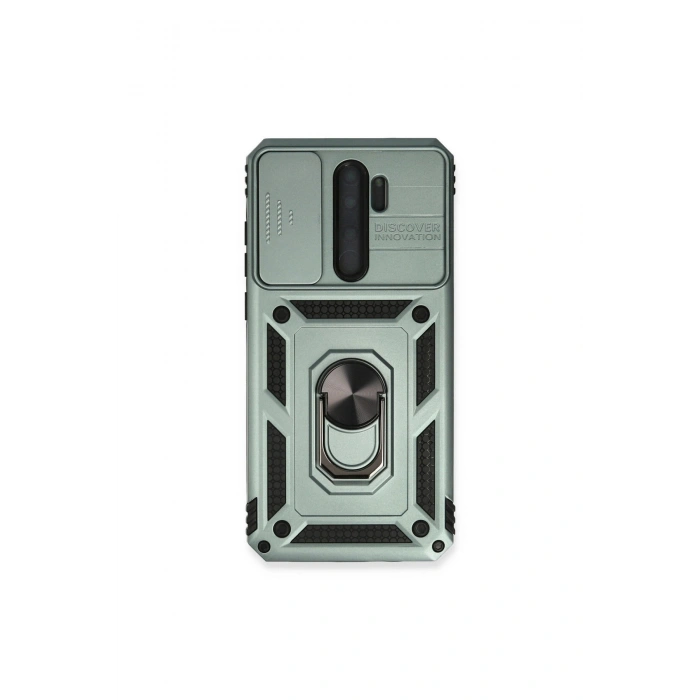 Redmi Note 8 Pro Kılıf Pars Lens Yüzüklü Silikon - Yeşil