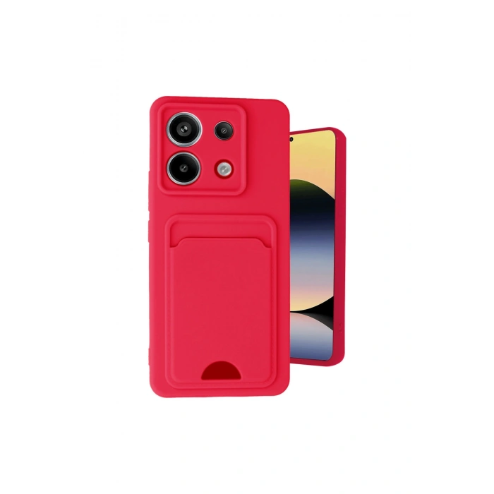 Redmi Note 13 Pro 5g Kılıf Kelvin Kartvizitli Silikon - Kırmızı