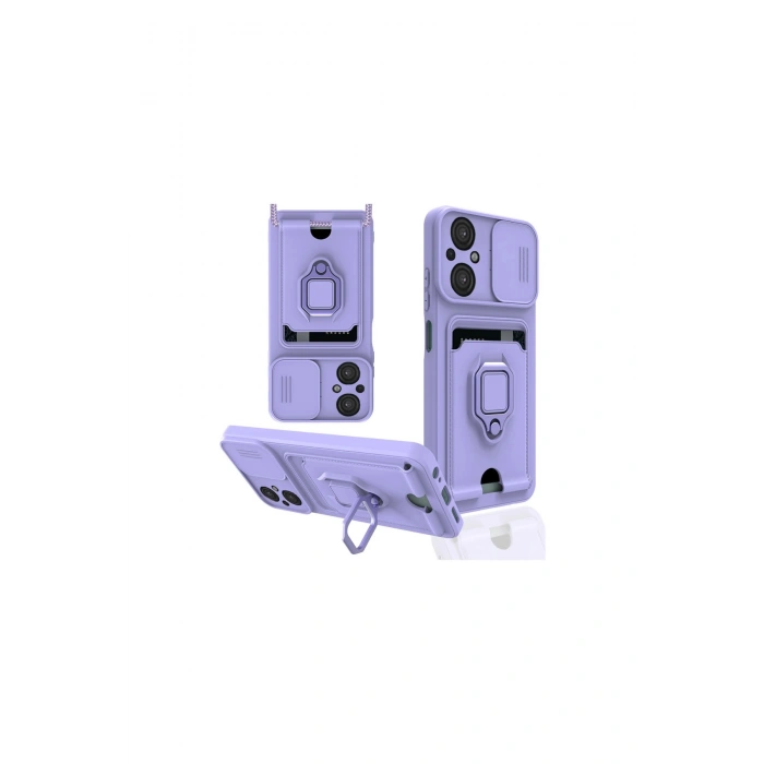 Poco M5 Kılıf Zuma Kartvizitli Yüzüklü Silikon - Lila