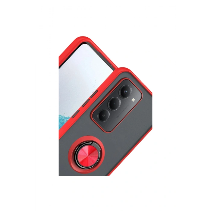 Redmi 15 4g Montreal Yüzüklü Silikon Kapak - Kırmızı