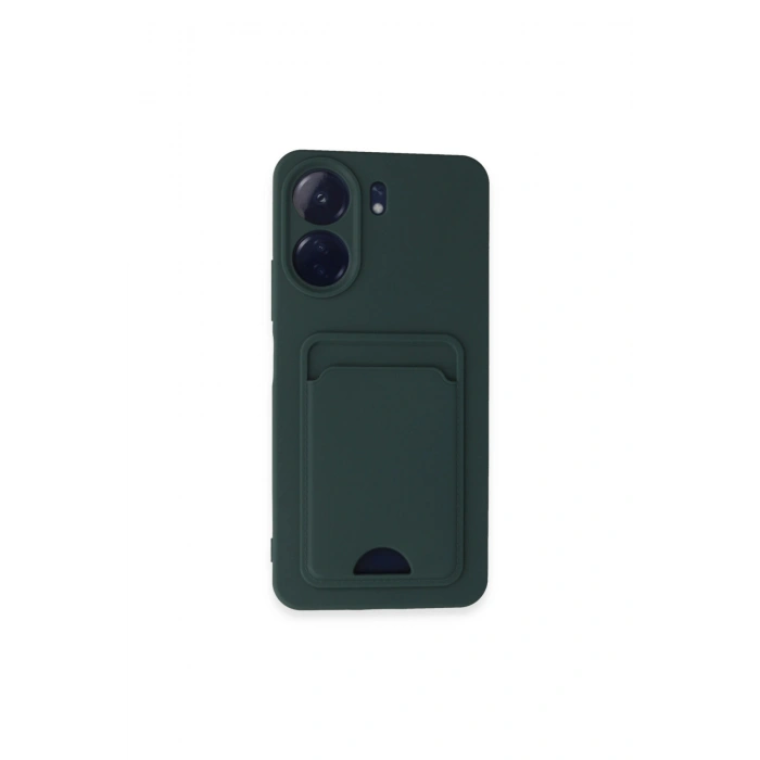 Redmi 13c Kılıf Kelvin Kartvizitli Silikon - Koyu Yeşil