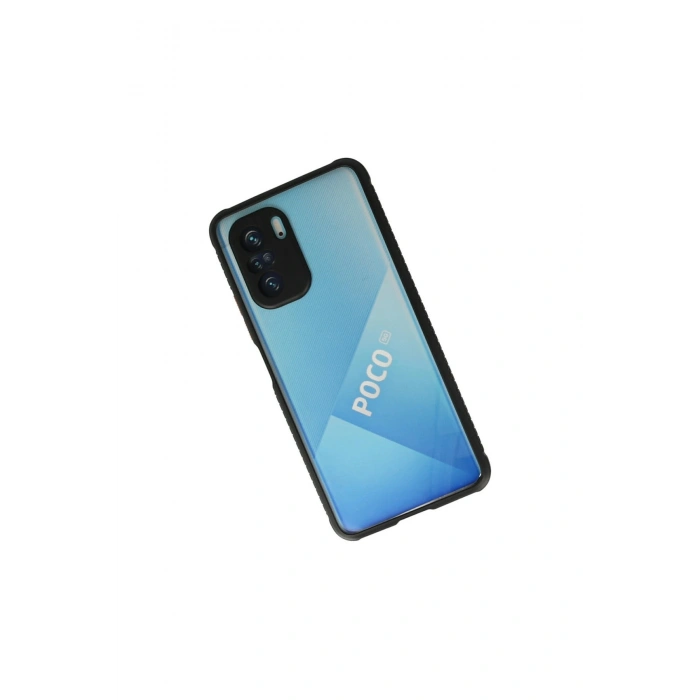 Poco F3 Kılıf Miami Şeffaf Silikon - Siyah