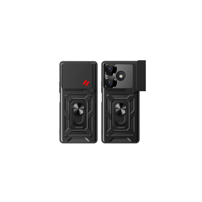 Redmi 13 4g Kılıf Pars Lens Yüzüklü Silikon - Yeşil