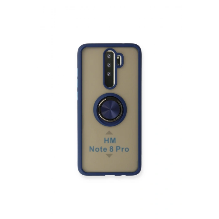 Redmi Note 8 Pro Kılıf Montreal Yüzüklü Silikon Kapak - Lacivert
