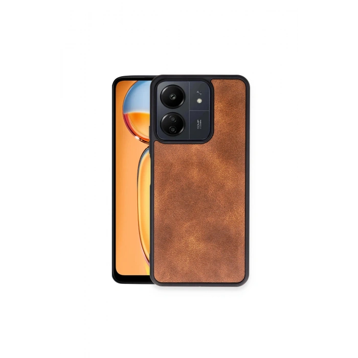 Redmi 13c Kılıf Aras Deri Kapak - Taba