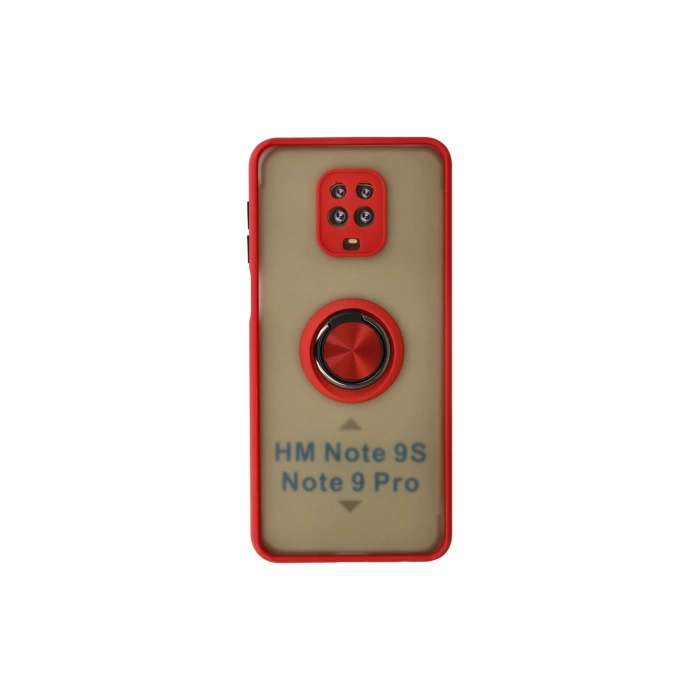 Redmi Note 9 Pro Kılıf Montreal Yüzüklü Silikon Kapak - Kırmızı