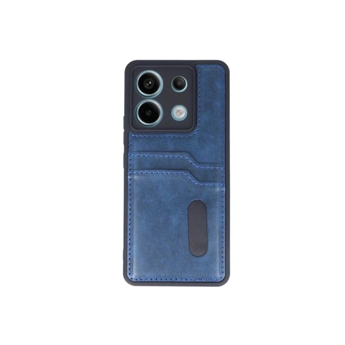 Redmi Note 13 Pro 4g Kılıf Sara Kartvizitli Deri Kılıf - Lacivert