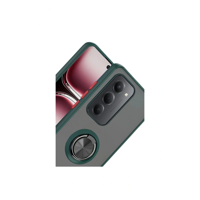 Redmi 15 4g Montreal Yüzüklü Silikon Kapak - Yeşil