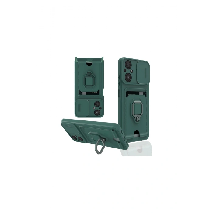 Poco M5 Kılıf Zuma Kartvizitli Yüzüklü Silikon - Yeşil