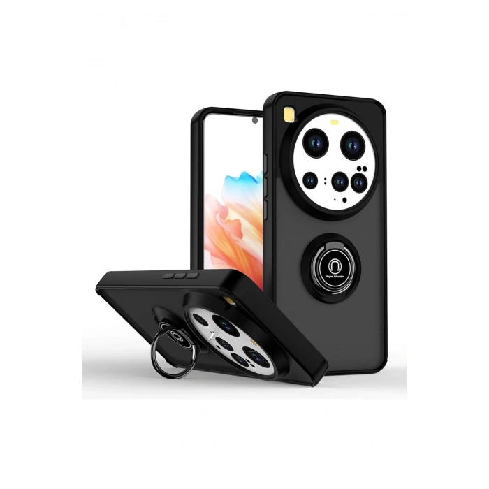 Mi 15 Ultra Kılıf Montreal Yüzüklü Silikon Kapak - Siyah