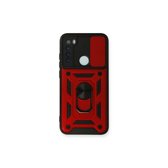 Redmi Note 8 Kılıf Pars Lens Yüzüklü Silikon - Kırmızı
