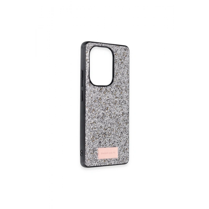 Onegif Redmi Note 13 Pro 4g Bright Simli Kapak - Gümüş