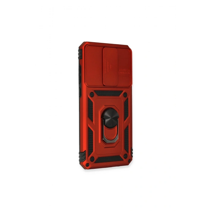 Redmi Note 8 Pro Kılıf Pars Lens Yüzüklü Silikon - Kırmızı