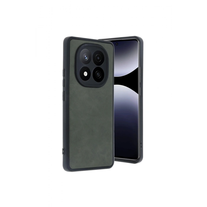 Redmi Note 14 Pro 5g Kılıf Aras Deri Kapak - Koyu Yeşil